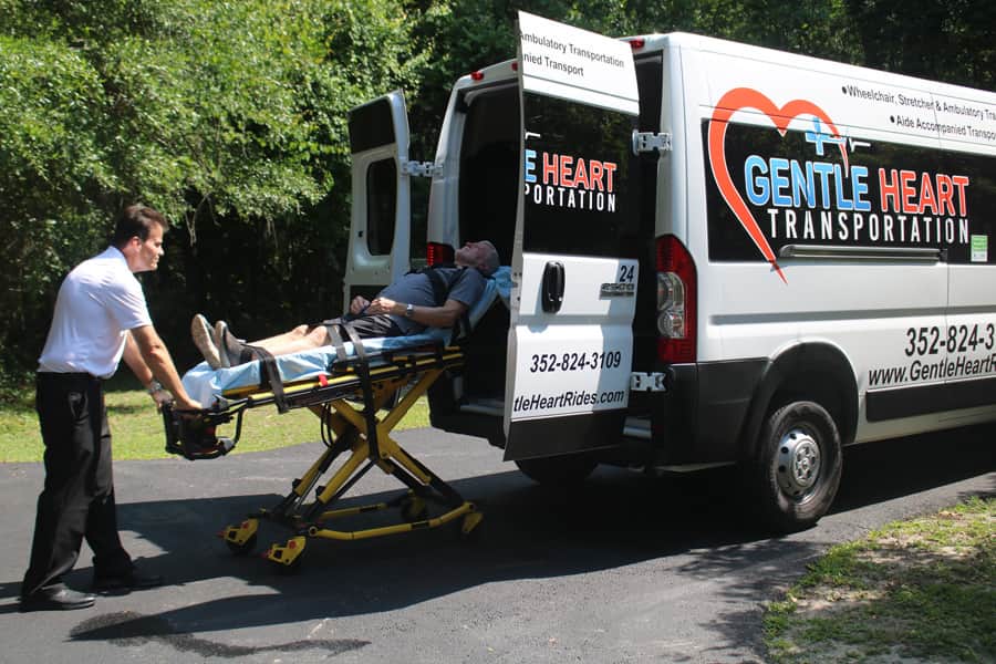 Wheelchair client entering Transportation Van